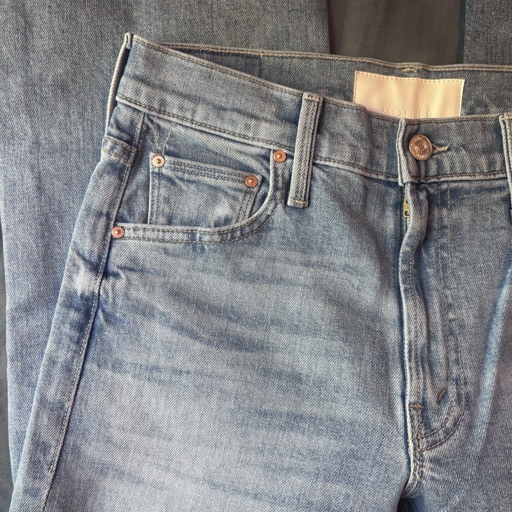 NWOT Mother The Bookie Flood Size 26 Denim Wide Leg Flared Light Wash Blue High - Picture 9 of 9